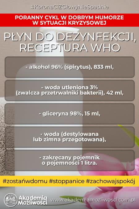 Receptura WHO - Płyn do dezynfekcji